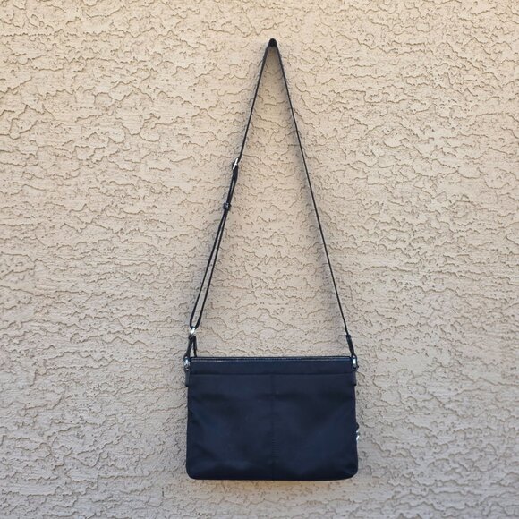 Brighton Twister Black Dual Zip Microfiber Purse Wallet Organizer Crossbody Bag - Picture 14 of 16